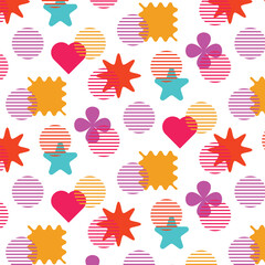 abstract Geometric Scale Patterns Set seamless star