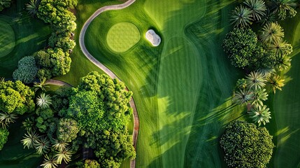 aerial view of a beautiful golf course 