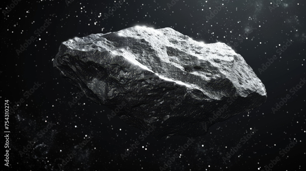Wall mural a large rock floating in space with a lot of stars in the background