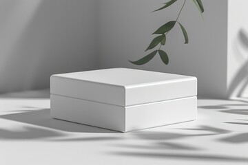white cardboard box for a gift. ai generated