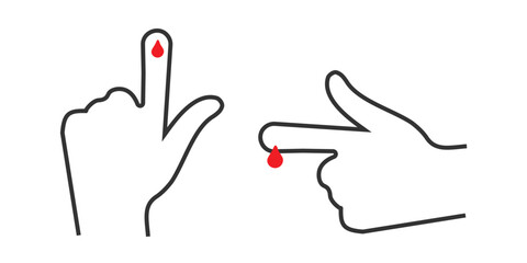 Finger and blood icon diabetes symbol logo template. Vector - 754310699