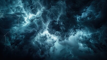 Obraz na płótnie Canvas dark sky with heavy clouds with lightning during a thunderstorm 