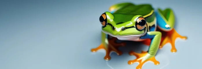 Foto op Plexiglas Image of the Flying frog on a light background . © Kateryna