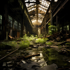 Old abandoned factory with a touch of nostalgia. 