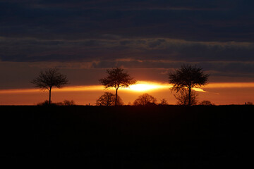 Sonnenaufgang im Sommer bei Erwitte-Horn, Langestrasse, Sommer 2023 
