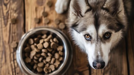 Obraz premium Dog food crafted for senior dogs with ingredients that support joint health and cognitive function