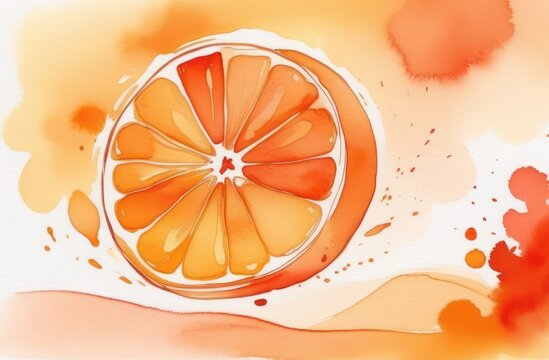 orange painted in watercolor