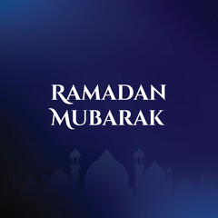 Ramadan Mubarak Islamic Design Featuring Crescent Moon: Translation for Blessed Ramadan