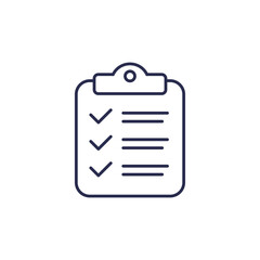 clipboard line icon with a checklist