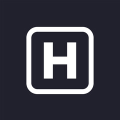 helipad icon, landing area for helicopters vector sign