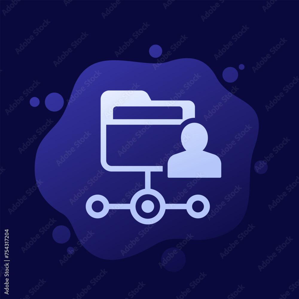 Poster user directory or folder icon, vector