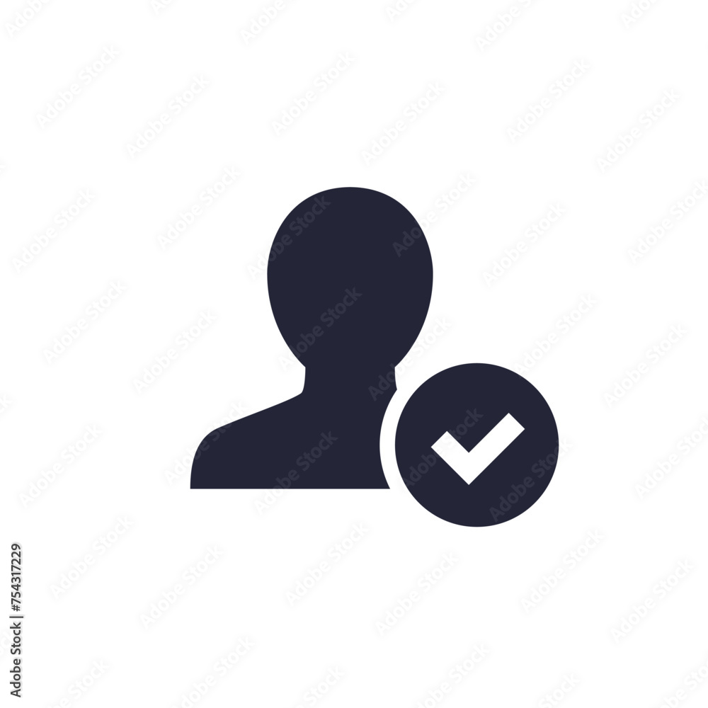 Poster account verified icon with user and check mark
