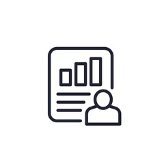 user metrics line icon on white