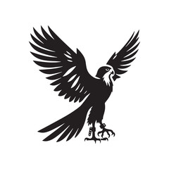 Swoop and Soar: Vector Falcon Silhouette Collection for Majestic Bird of Prey Designs, Wildlife Illustrations, and Nature Artwork.