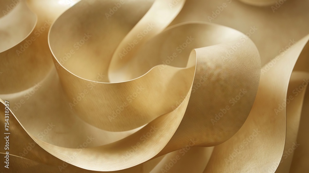 Aufkleber abstract beige curving forms creating a fluid texture