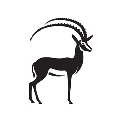 Graceful Gazelles: Vector Gazelle Silhouette Set for Elegant Wildlife Designs, Nature Illustrations, Gazelle black vector.