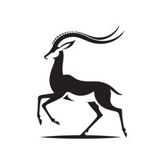 Graceful Gazelles: Vector Gazelle Silhouette Set for Elegant Wildlife Designs, Nature Illustrations, Gazelle black vector.