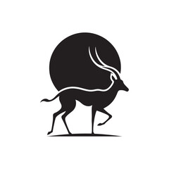 Graceful Gazelles: Vector Gazelle Silhouette Set for Elegant Wildlife Designs, Nature Illustrations, Gazelle black vector.