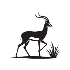 Graceful Gazelles: Vector Gazelle Silhouette Set for Elegant Wildlife Designs, Nature Illustrations, Gazelle black vector.