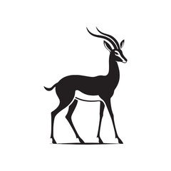 Graceful Gazelles: Vector Gazelle Silhouette Set for Elegant Wildlife Designs, Nature Illustrations, Gazelle black vector.