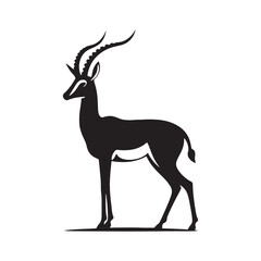 Graceful Gazelles: Vector Gazelle Silhouette Set for Elegant Wildlife Designs, Nature Illustrations, Gazelle black vector.