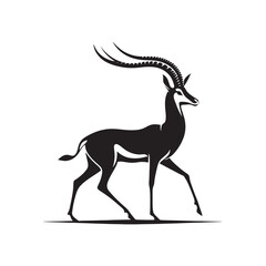 Graceful Gazelles: Vector Gazelle Silhouette Set for Elegant Wildlife Designs, Nature Illustrations, Gazelle black vector.
