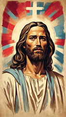 Portrait of Jesus Christ. Poster style