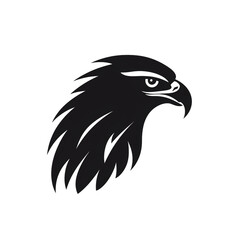 Obraz premium eagle black icon on a white background in minimalism сreated with Generative Ai