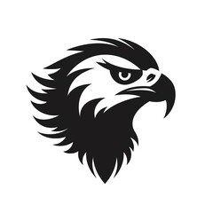 Fototapeta premium eagle black icon on a white background in minimalism сreated with Generative Ai