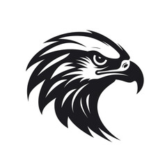 Fototapeta premium eagle black icon on a white background in minimalism сreated with Generative Ai
