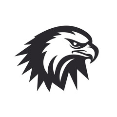 Obraz premium eagle black icon on a white background in minimalism сreated with Generative Ai