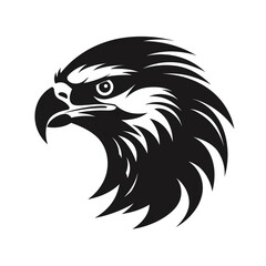 Obraz premium eagle black icon on a white background in minimalism сreated with Generative Ai