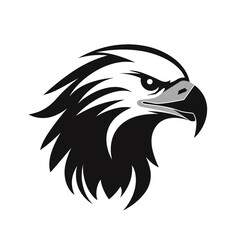 Obraz premium eagle black icon on a white background in minimalism сreated with Generative Ai