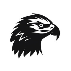 Obraz premium eagle black icon on a white background in minimalism сreated with Generative Ai