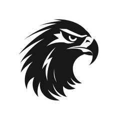Obraz premium eagle black icon on a white background in minimalism сreated with Generative Ai