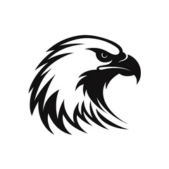 Obraz premium eagle black icon on a white background in minimalism сreated with Generative Ai