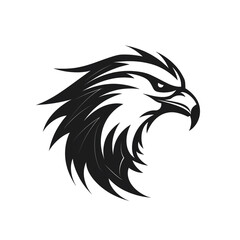 Fototapeta premium eagle black icon on a white background in minimalism сreated with Generative Ai