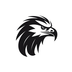 Fototapeta premium eagle black icon on a white background in minimalism сreated with Generative Ai