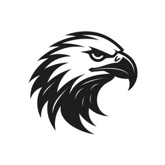 Obraz premium eagle black icon on a white background in minimalism сreated with Generative Ai