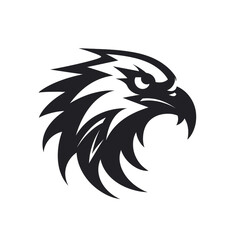 Obraz premium eagle black icon on a white background in minimalism сreated with Generative Ai