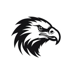 Obraz premium eagle black icon on a white background in minimalism сreated with Generative Ai