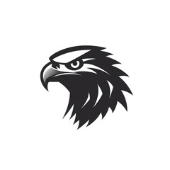 Obraz premium eagle black icon on a white background in minimalism сreated with Generative Ai
