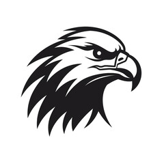 Obraz premium eagle black icon on a white background in minimalism сreated with Generative Ai