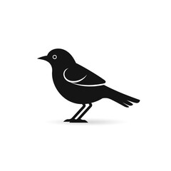 bird black icon on a white background in minimalism сreated with Generative Ai