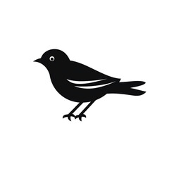 Obraz premium bird black icon on a white background in minimalism сreated with Generative Ai