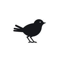 Obraz premium bird black icon on a white background in minimalism сreated with Generative Ai