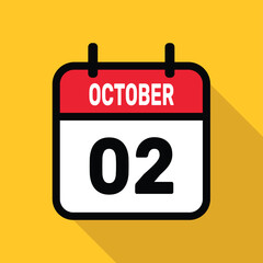 02 October Calendar Vector illustration background design.