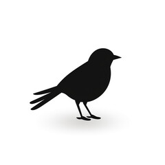 Obraz premium bird black icon on a white background in minimalism сreated with Generative Ai