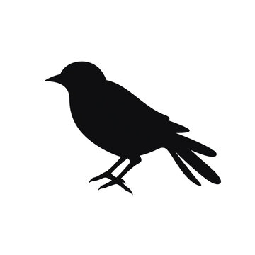 bird black icon on a white background in minimalism сreated with Generative Ai