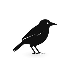 Fototapeta premium bird black icon on a white background in minimalism сreated with Generative Ai